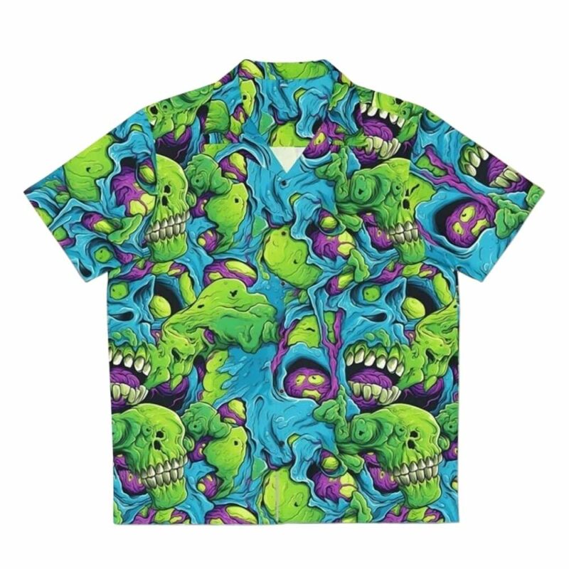 Zombie horror brainstorm monster hawaiian shirt 1